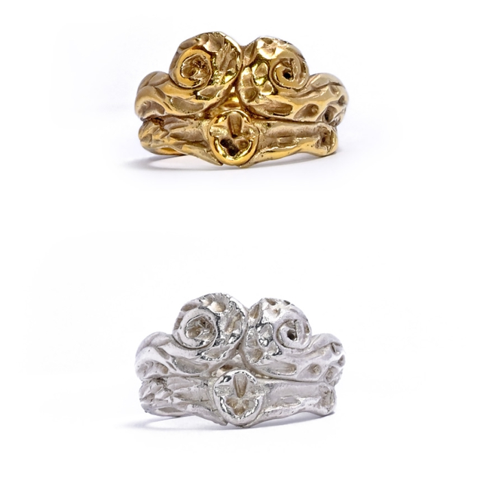 Elemente Ring vergoldet von oben